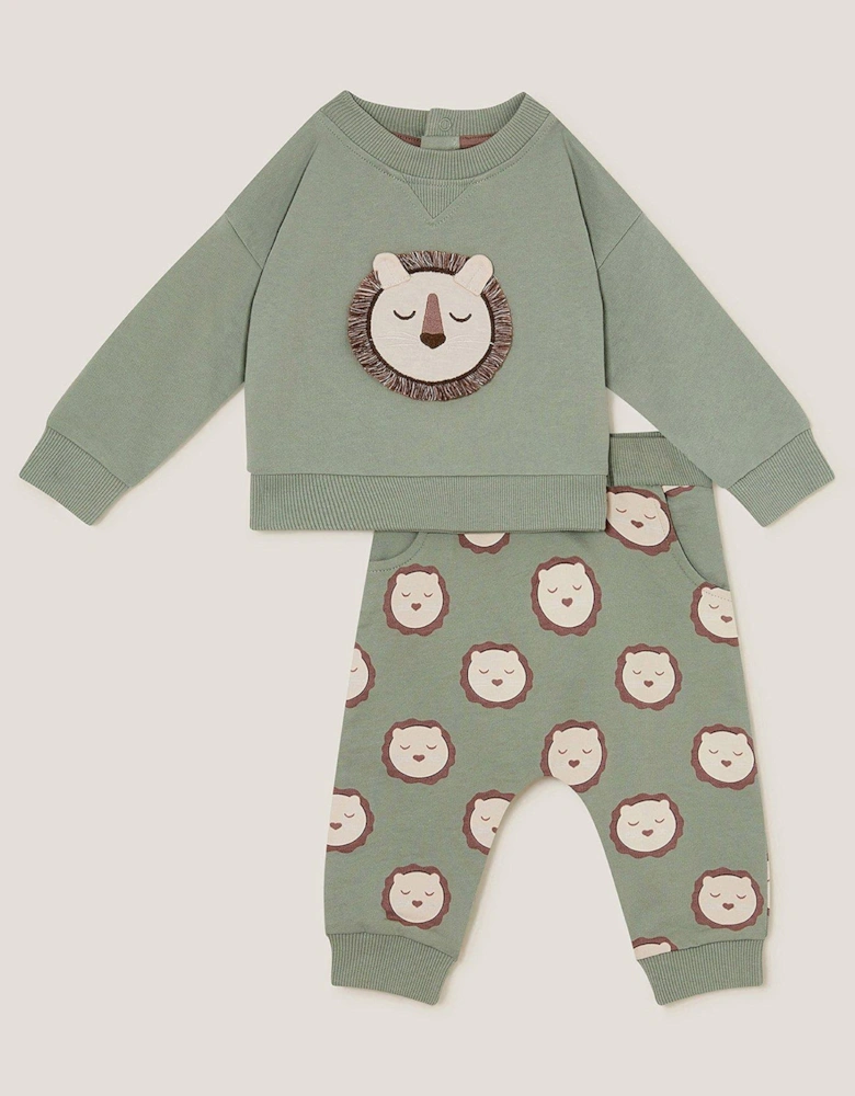 Baby Boys Lion Jumper And Leggings Set - Green