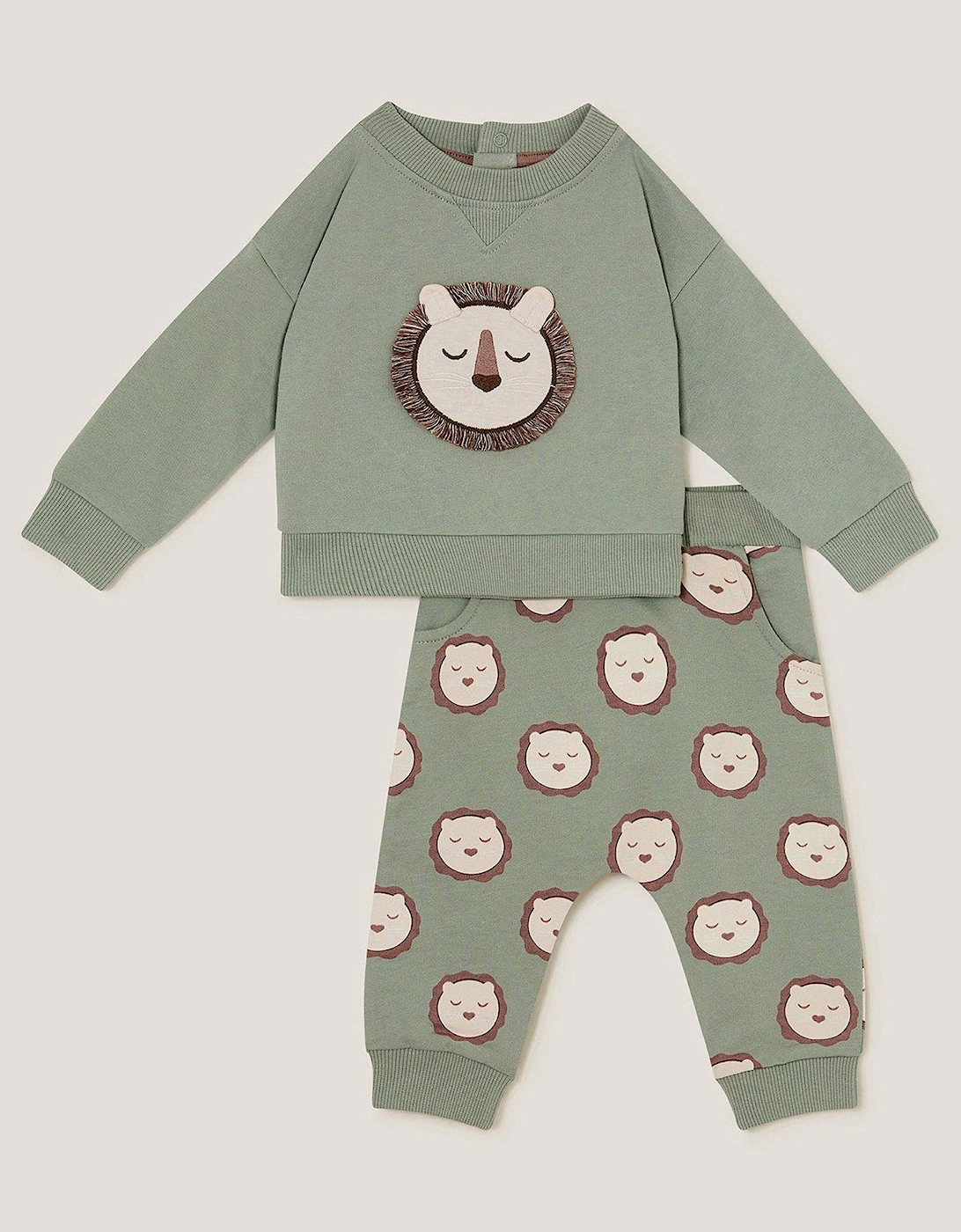 Baby Boys Lion Jumper And Leggings Set - Green, 2 of 1