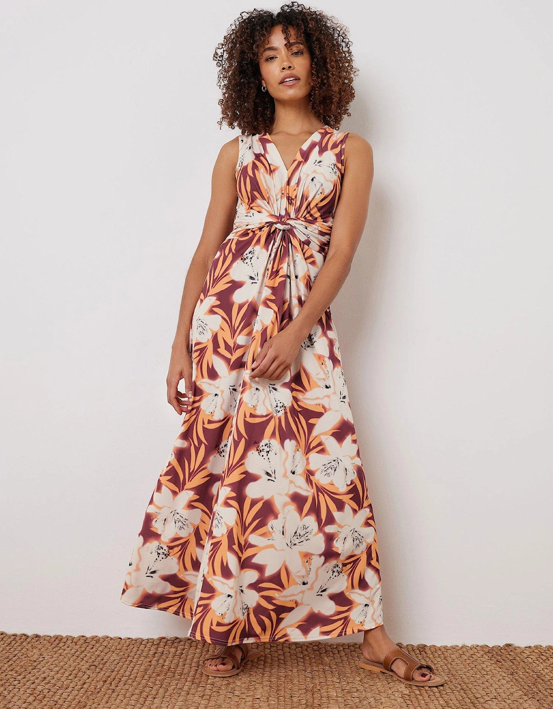 Floral Twist Front Sleeveless Maxi, 2 of 1