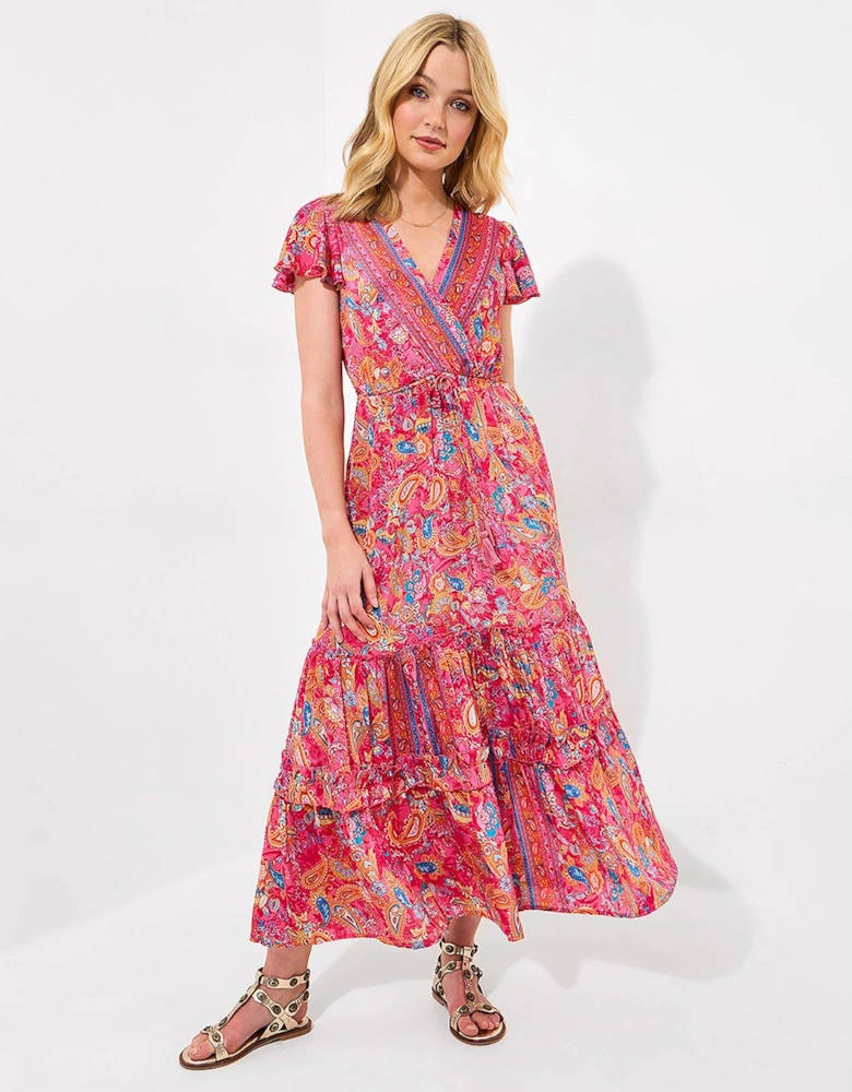 Fabulous Fiesta Printed Maxi Dress - Pink
