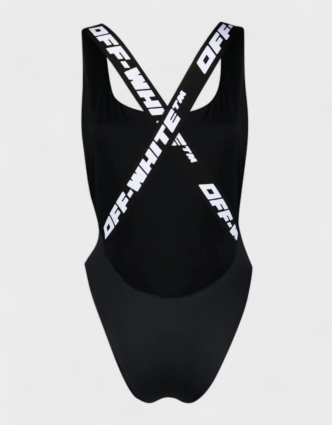 Off White Logo Band Swimsuit Black