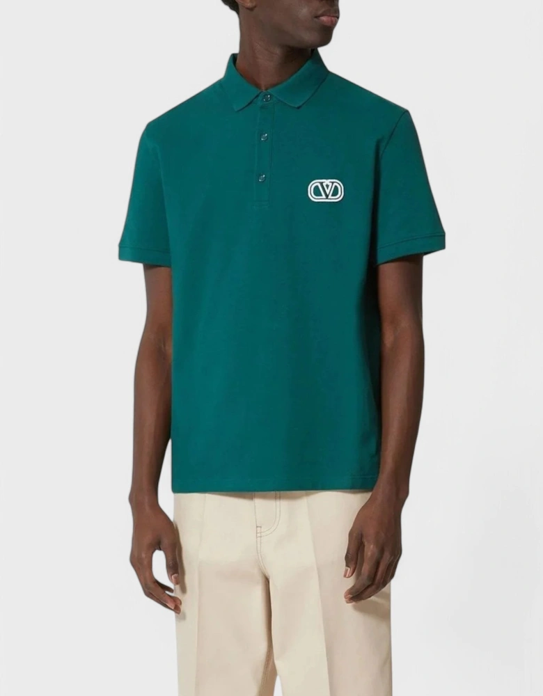 Embroidered Logo Polo Shirt Green