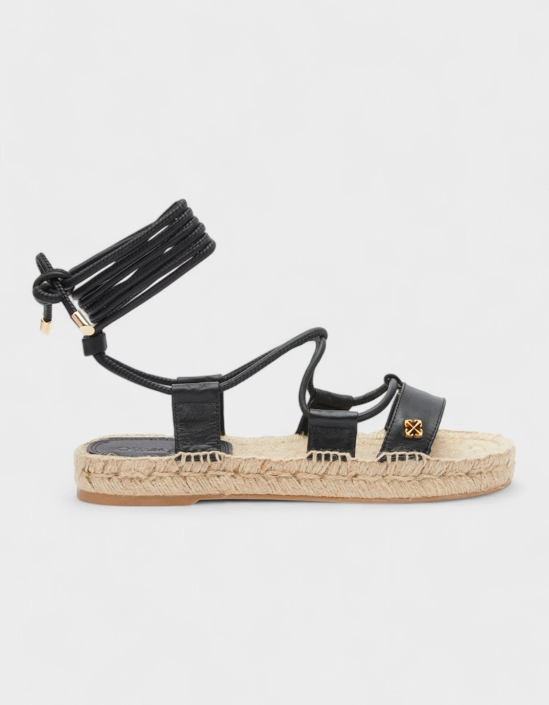 Lace Up Espadrillas Black