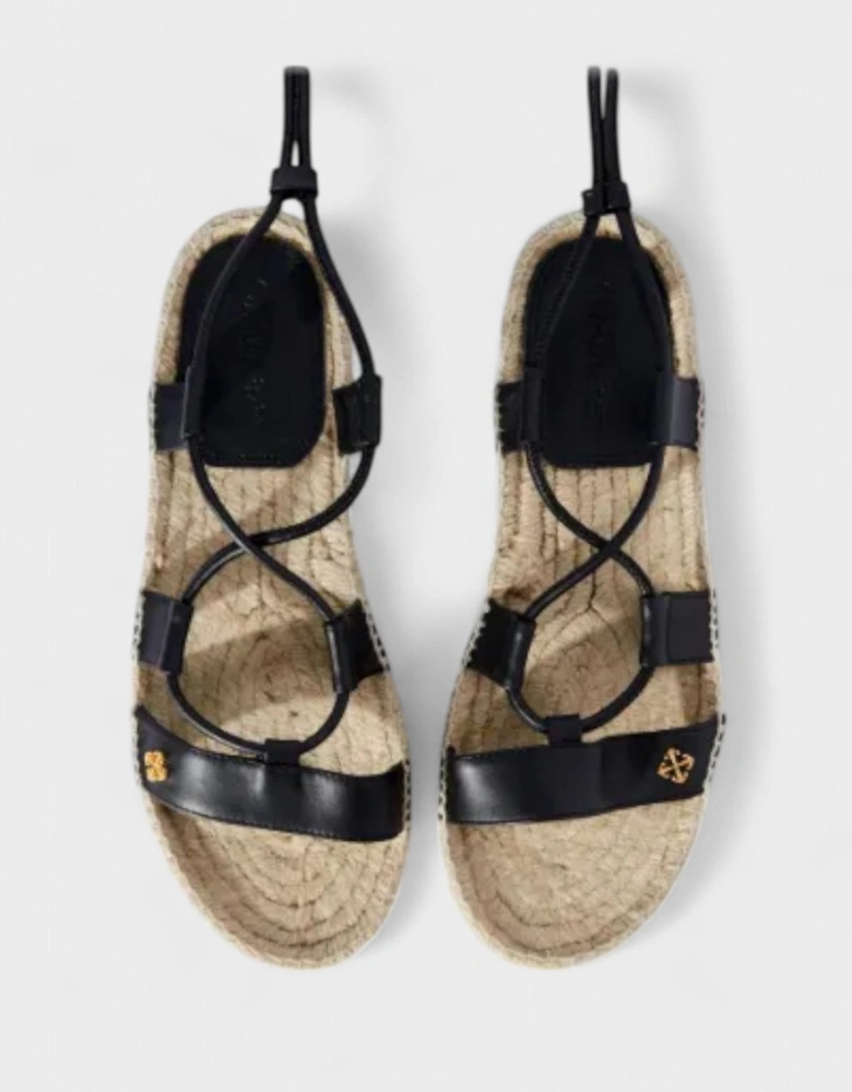 Lace Up Espadrillas Black