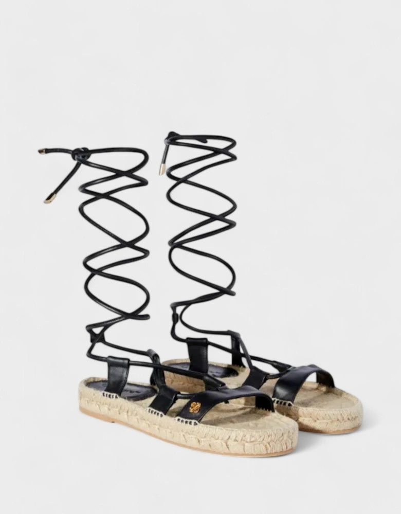 Lace Up Espadrillas Black