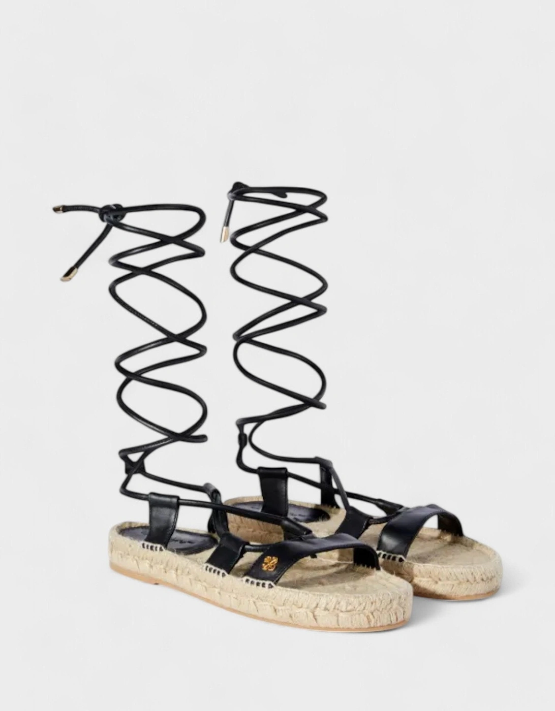 Lace Up Espadrillas Black