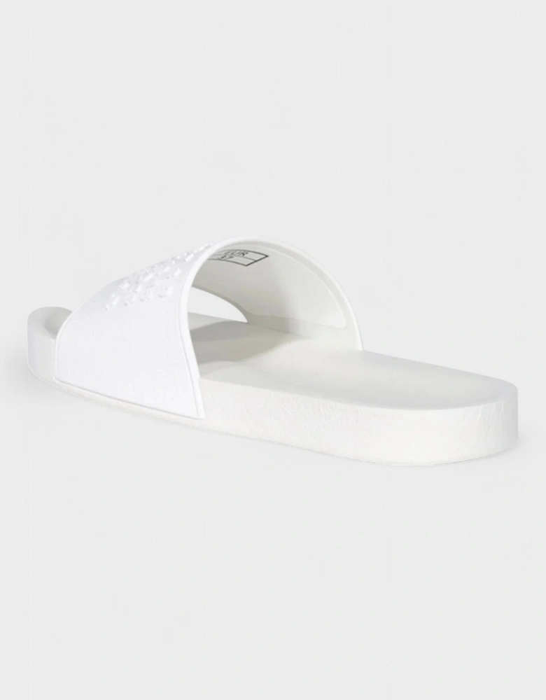 Embossed Logo Tabi Sliders White