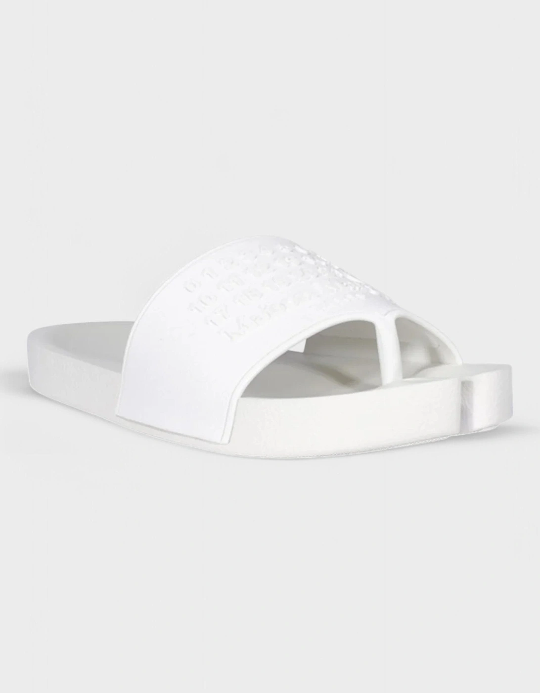 Embossed Logo Tabi Sliders White