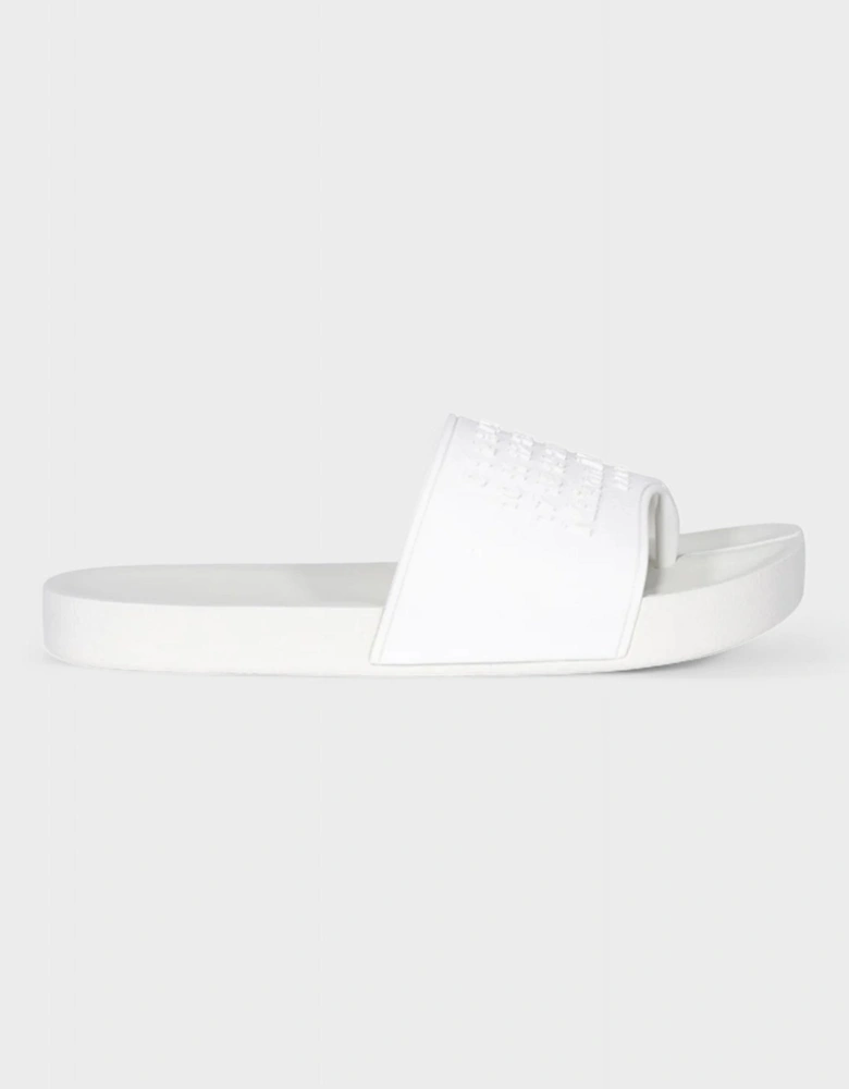 Embossed Logo Tabi Sliders White