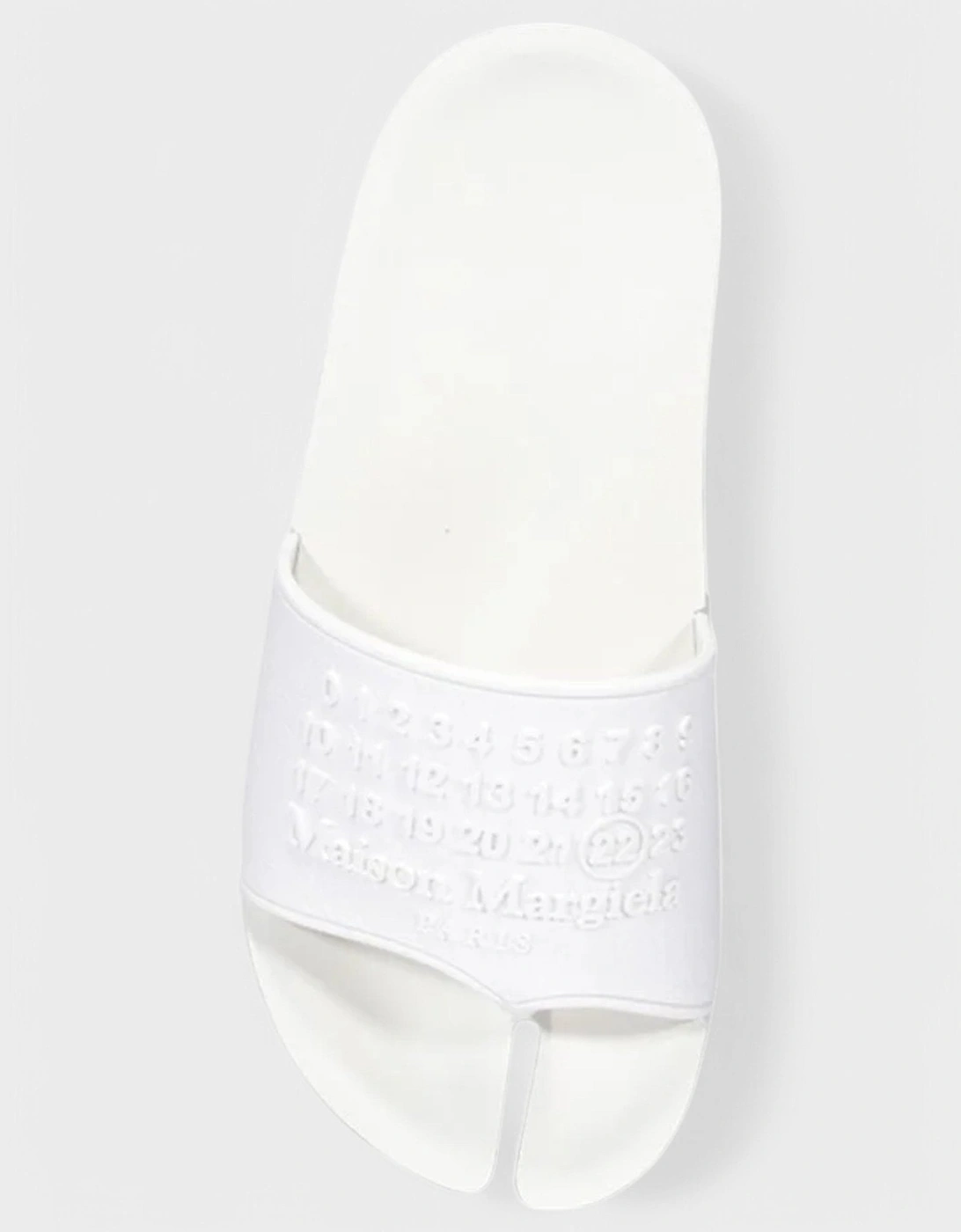 Embossed Logo Tabi Sliders White