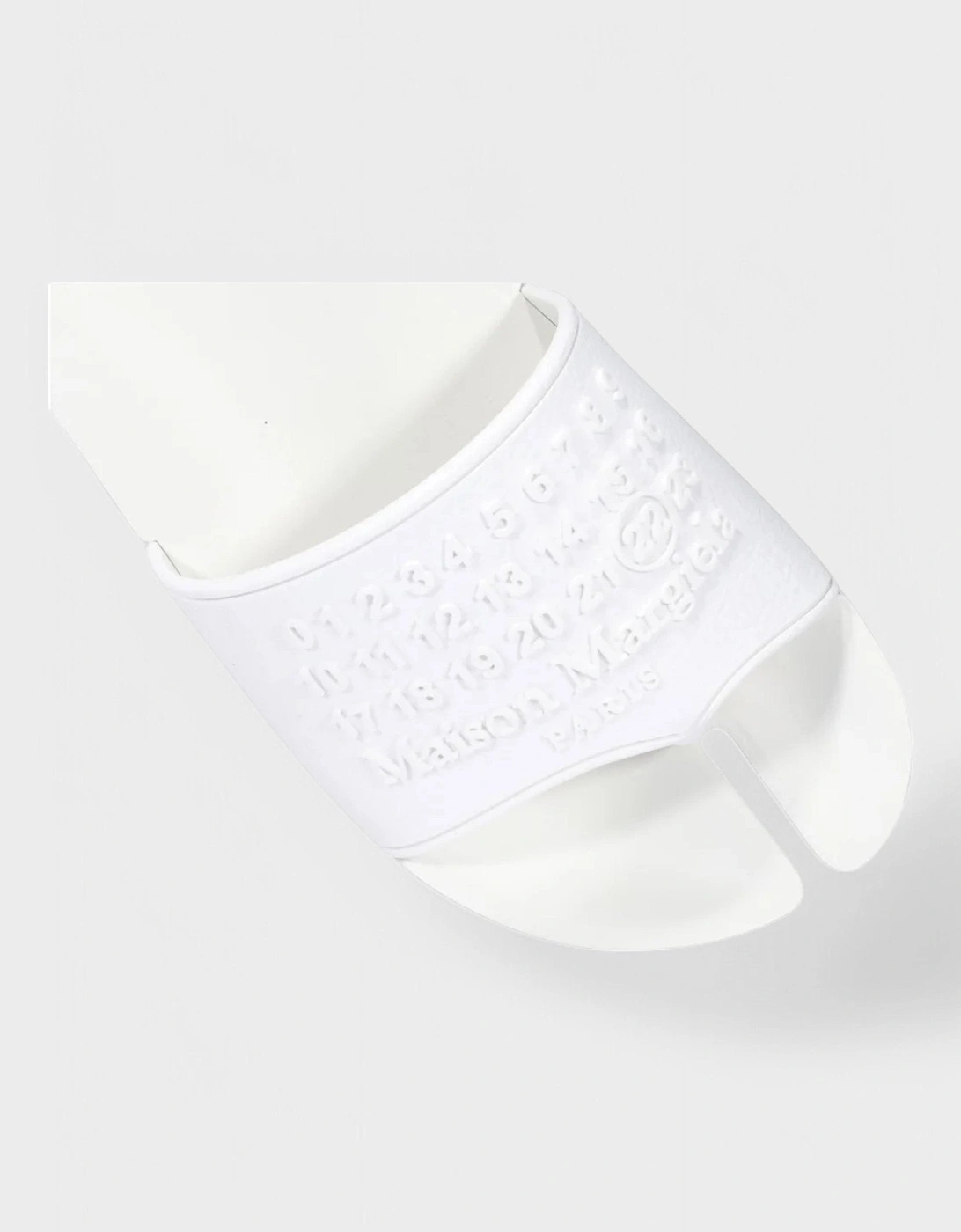 Embossed Logo Tabi Sliders White