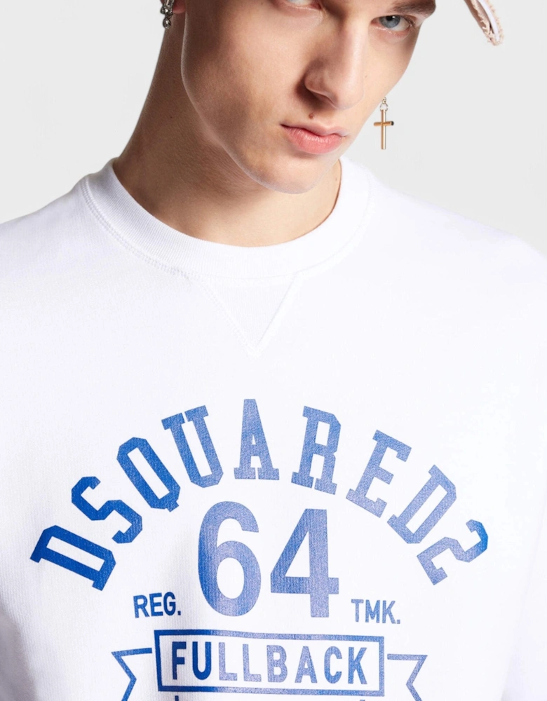 DSqaured2 Fullback College Sweatshirt White