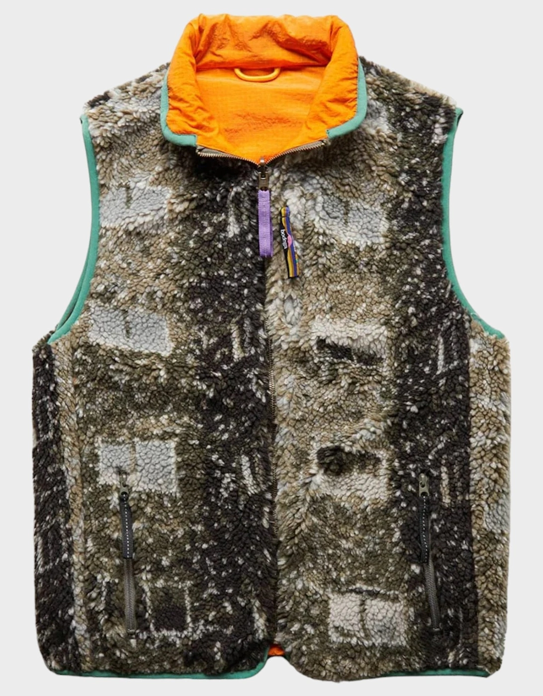 Reversible Vest Orange Khaki Grey, 7 of 6