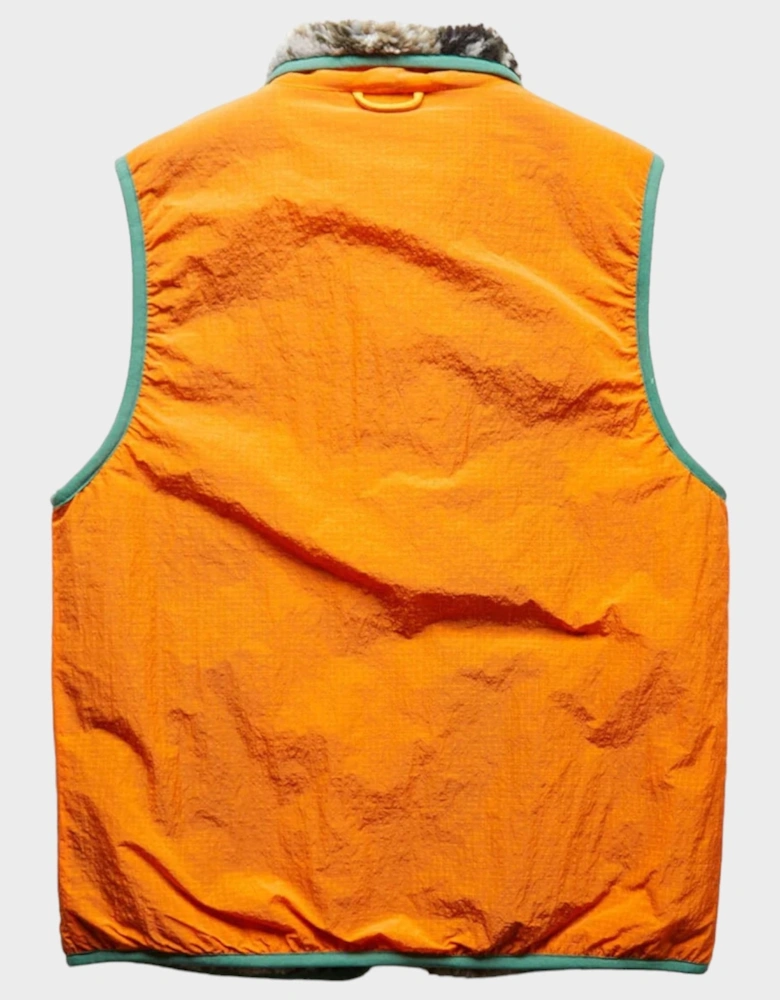 Reversible Vest Orange Khaki Grey