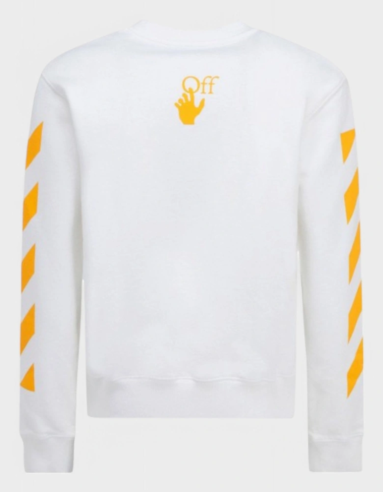 Caravaggio Saint Jerome Writing Print Slim Fit Sweatshirt White Yellow