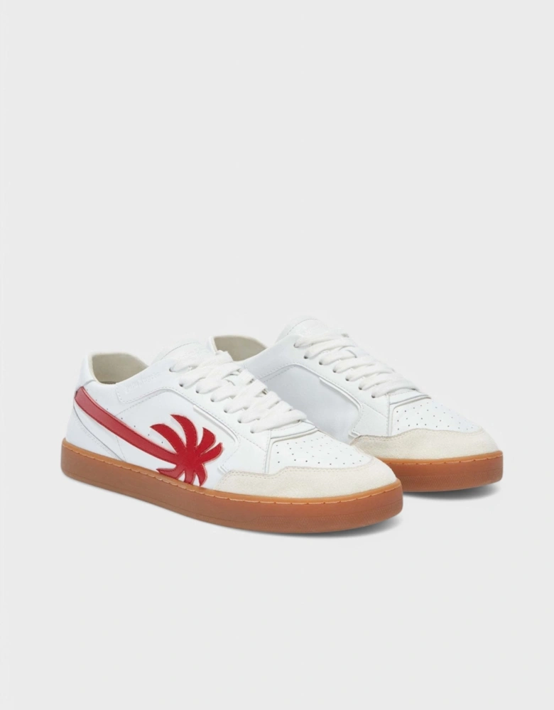 New Palm 1 Leather Sneakers White Red