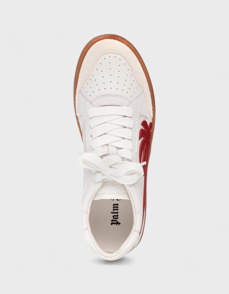 New Palm 1 Leather Sneakers White Red