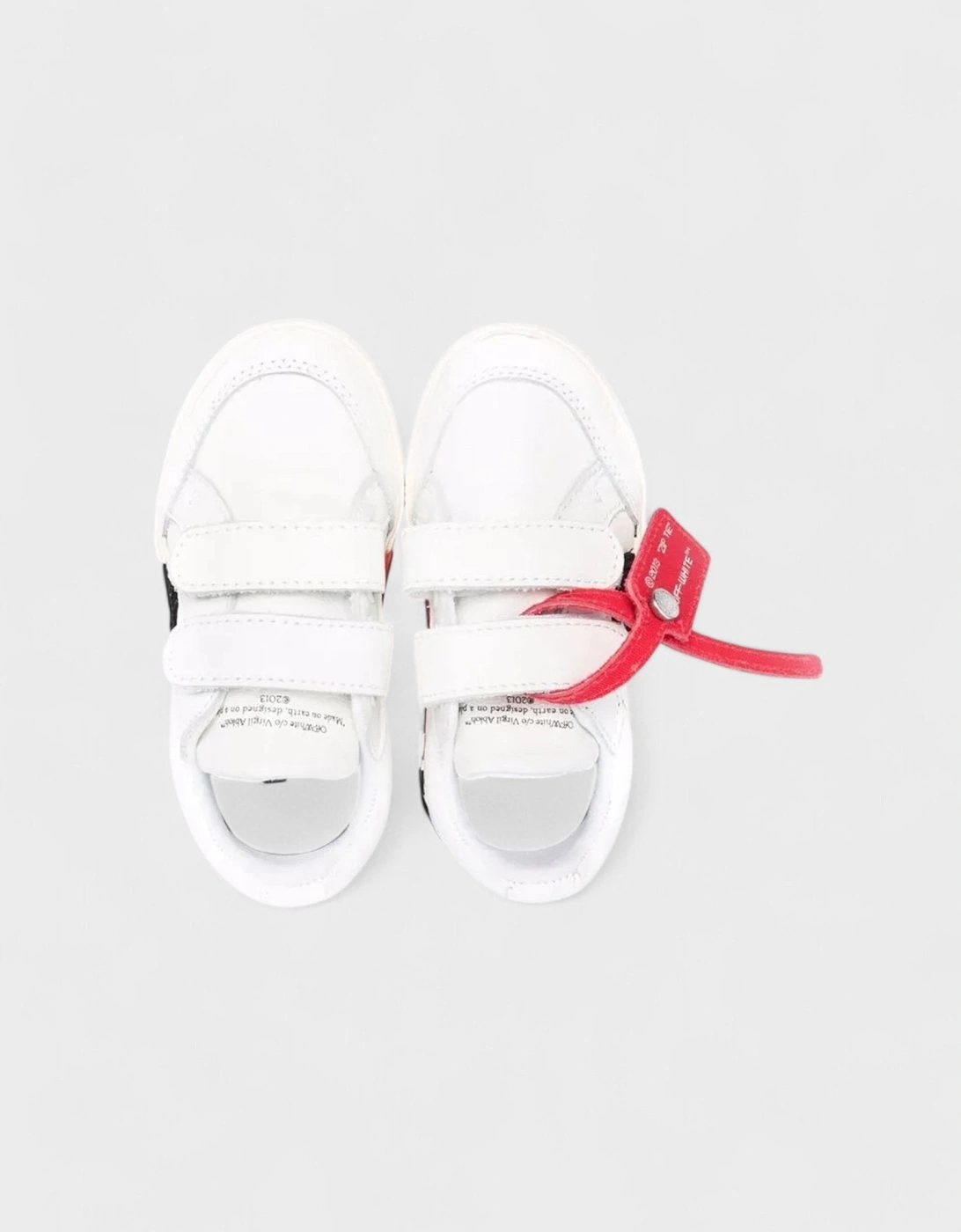 Boys Low Strap Vulcanized Calf Leather White Black