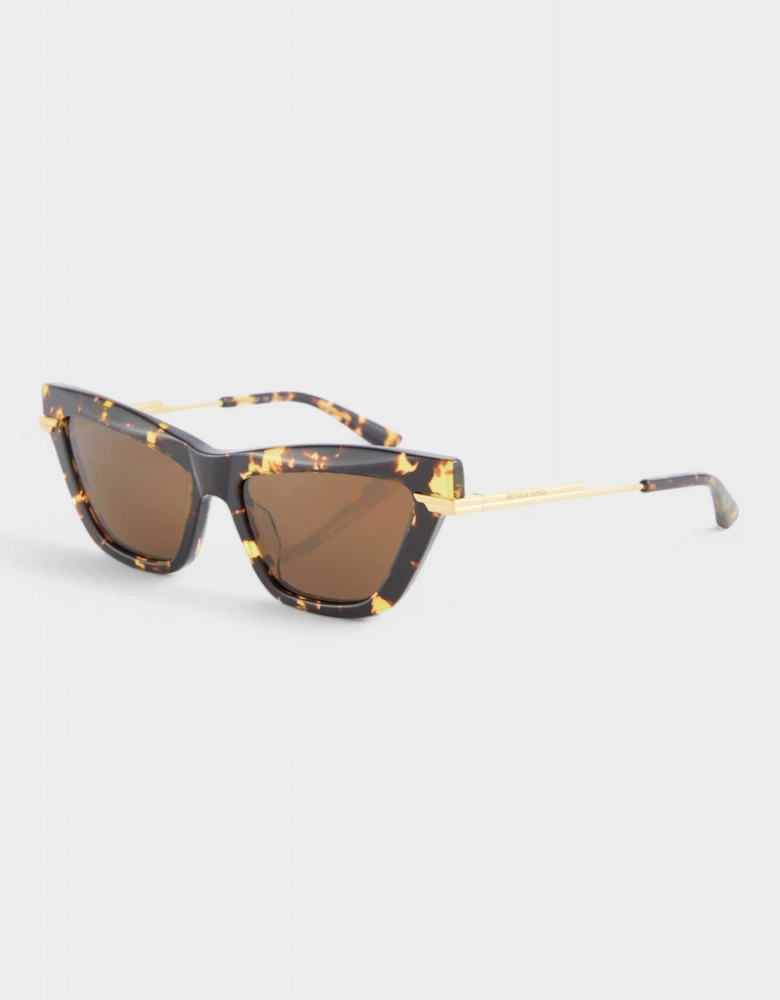 Angle Acetate Cat Eye Sunglasses Brown Tortoiseshell