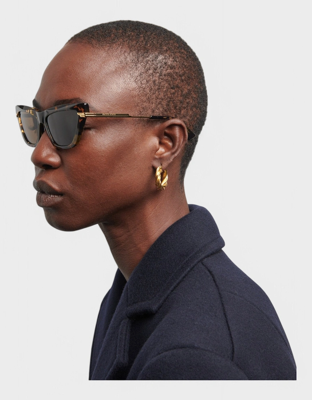 Angle Acetate Cat Eye Sunglasses Brown Tortoiseshell
