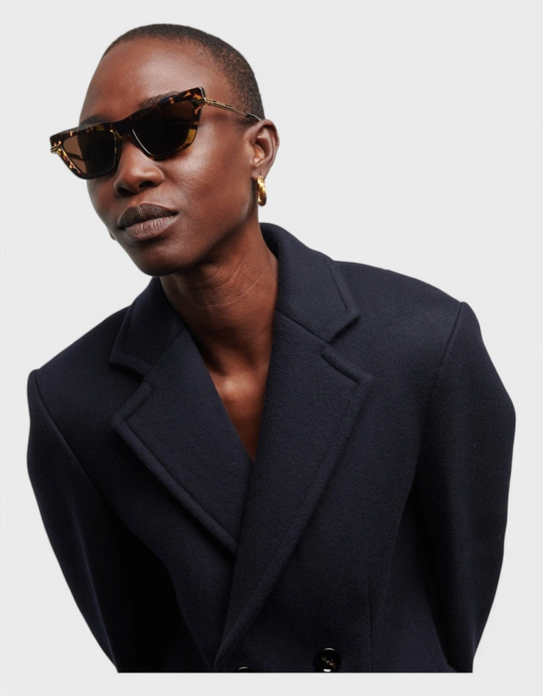 Angle Acetate Cat Eye Sunglasses Brown Tortoiseshell