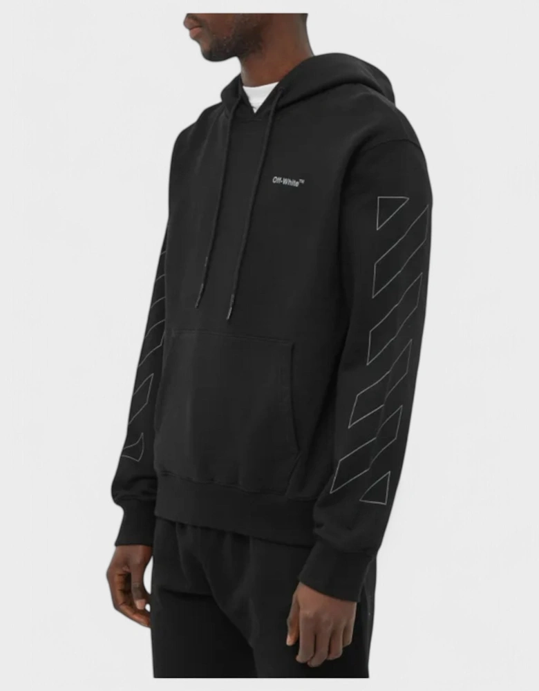 Diag Outline Slim Hoodie Black