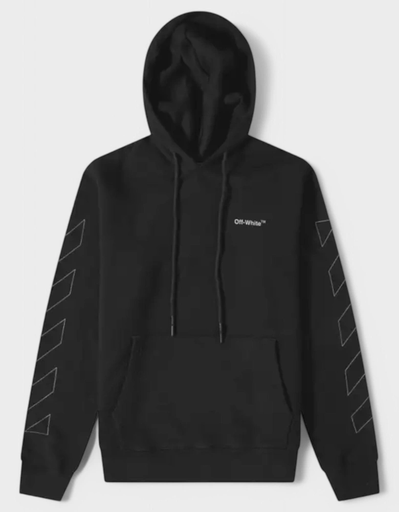 Diag Outline Slim Hoodie Black