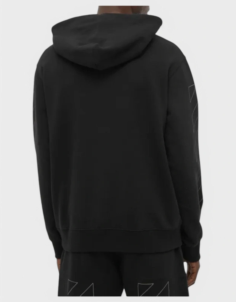 Diag Outline Slim Hoodie Black