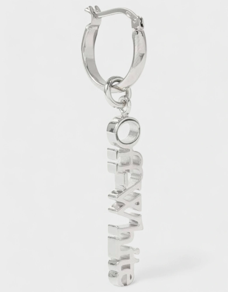 Hoop Logo Mono Earring Silver