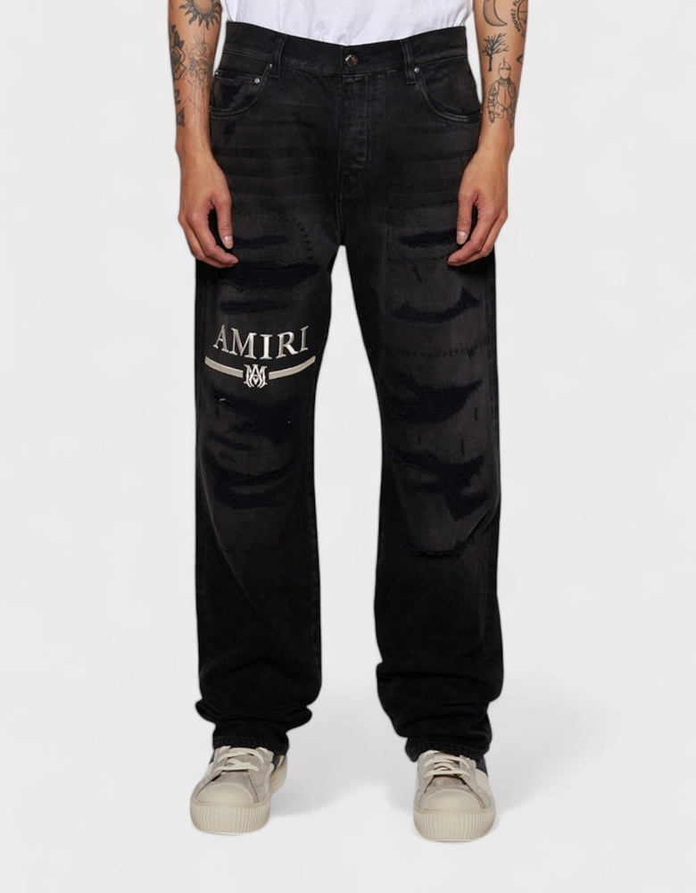 MA Bar Logo Straight Jeans Aged Black