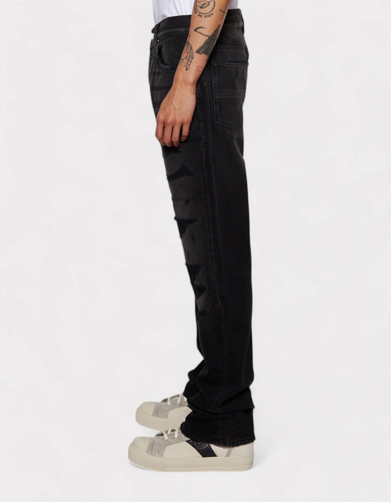 MA Bar Logo Straight Jeans Aged Black