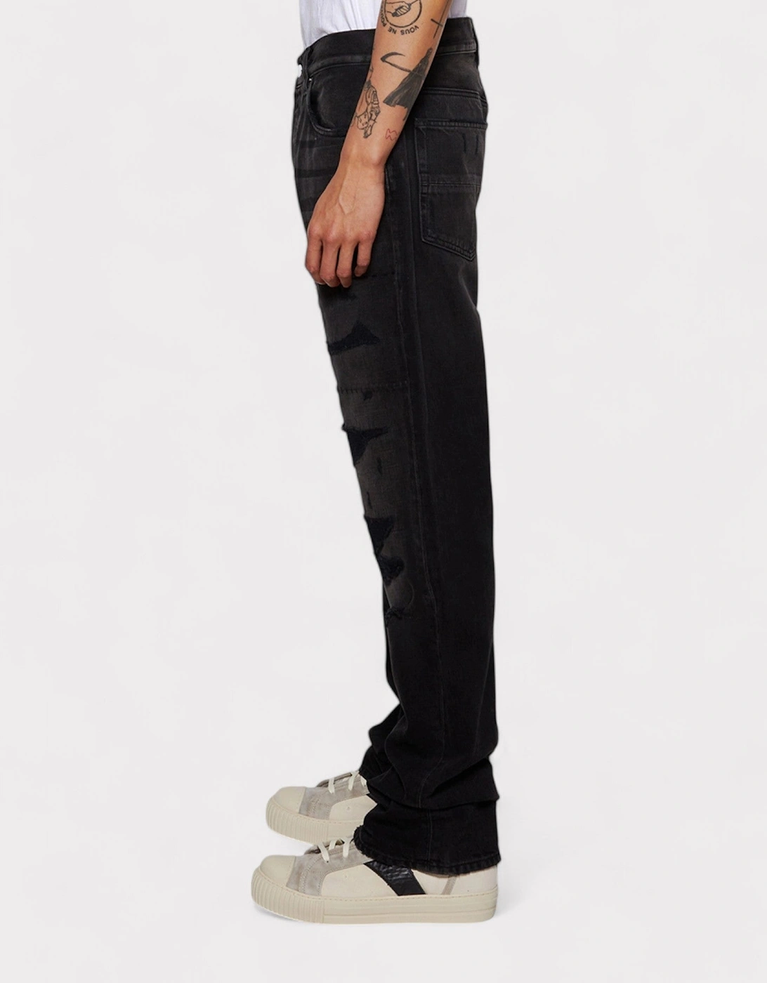 MA Bar Logo Straight Jeans Aged Black