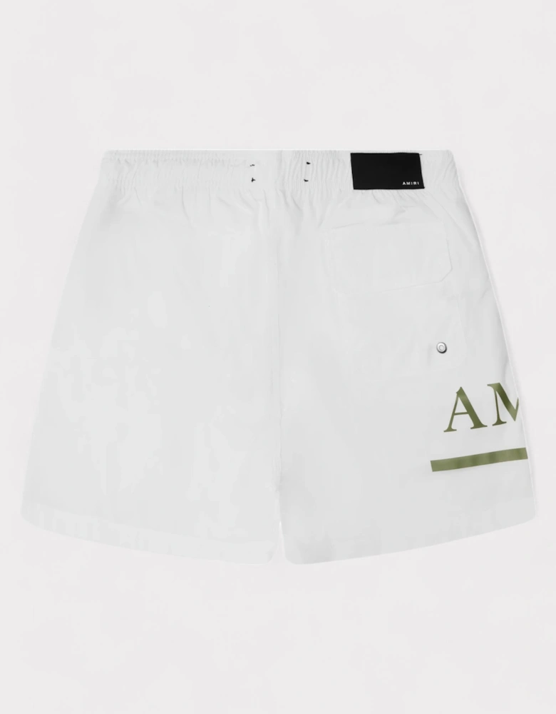 MA Bar Logo Swimshorts White / Khaki