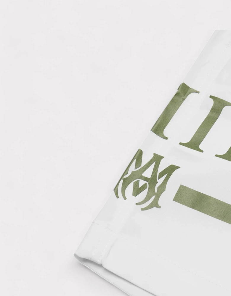 MA Bar Logo Swimshorts White / Khaki