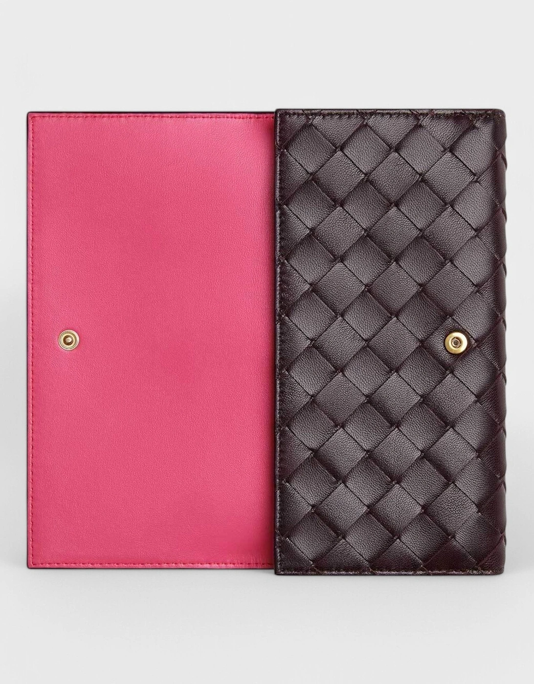 Intrecciato Bi-Fold Wallet Grape