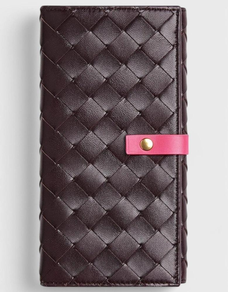 Intrecciato Bi-Fold Wallet Grape