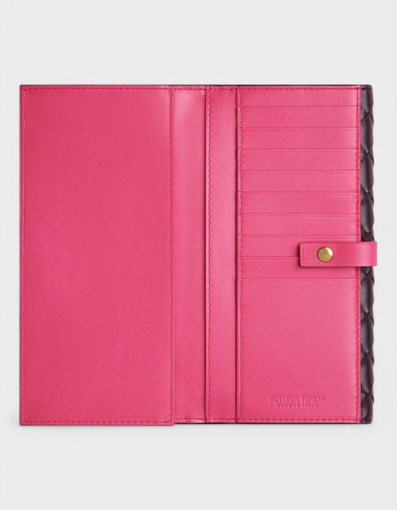 Intrecciato Bi-Fold Wallet Grape
