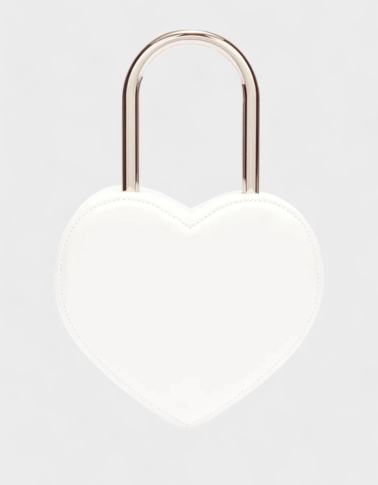 Heart Padlock Bag White