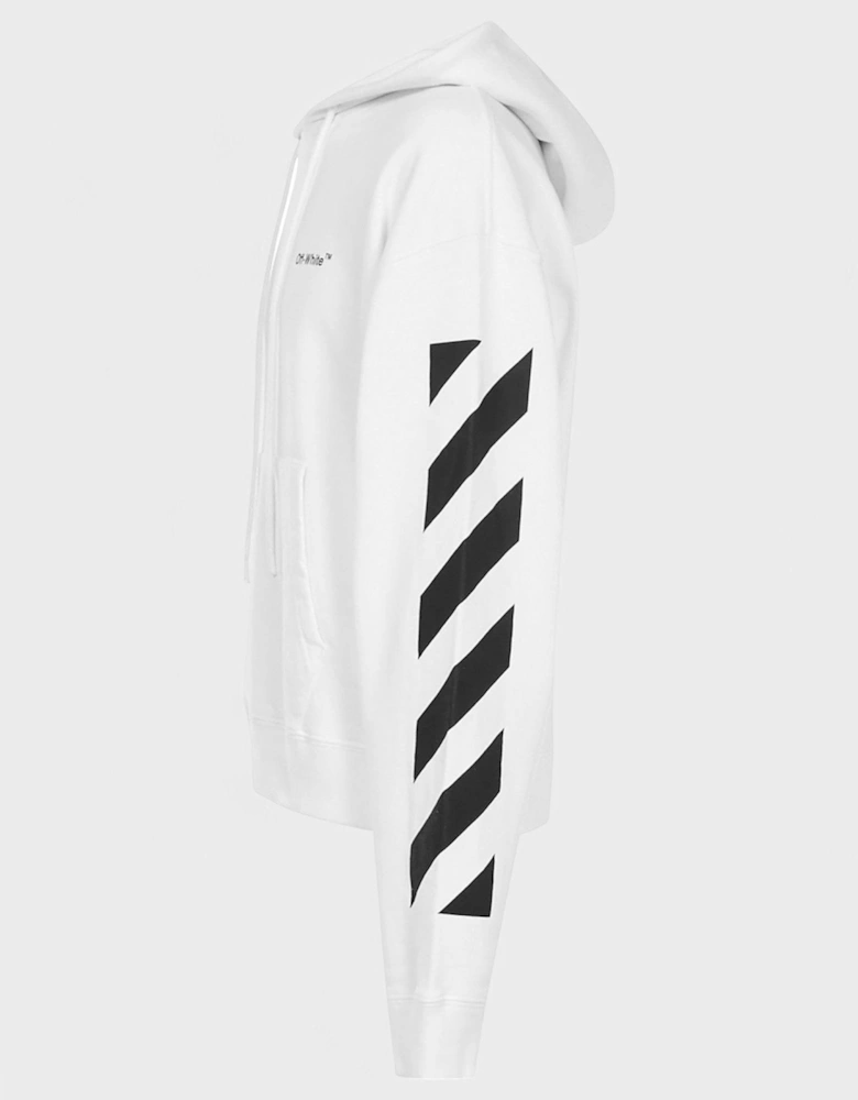Diagonal Helvetica Oversized Hoodie White/Black