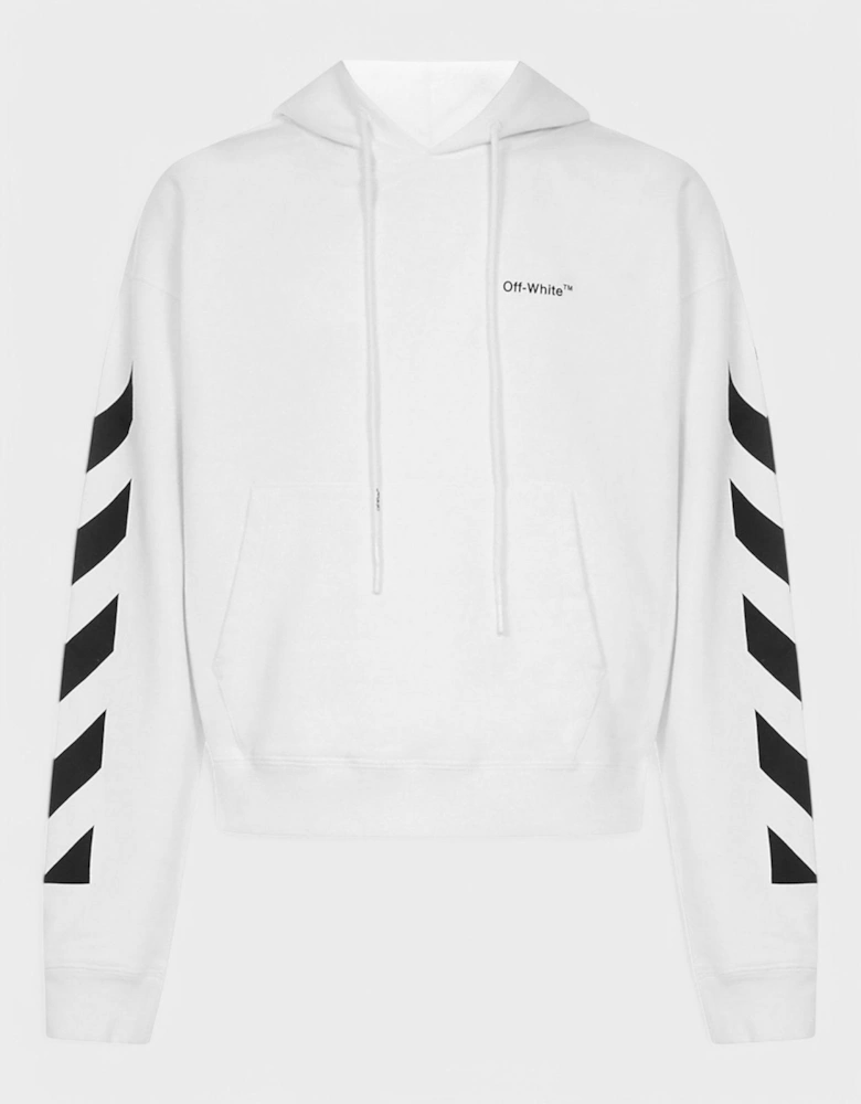 Diagonal Helvetica Oversized Hoodie White/Black