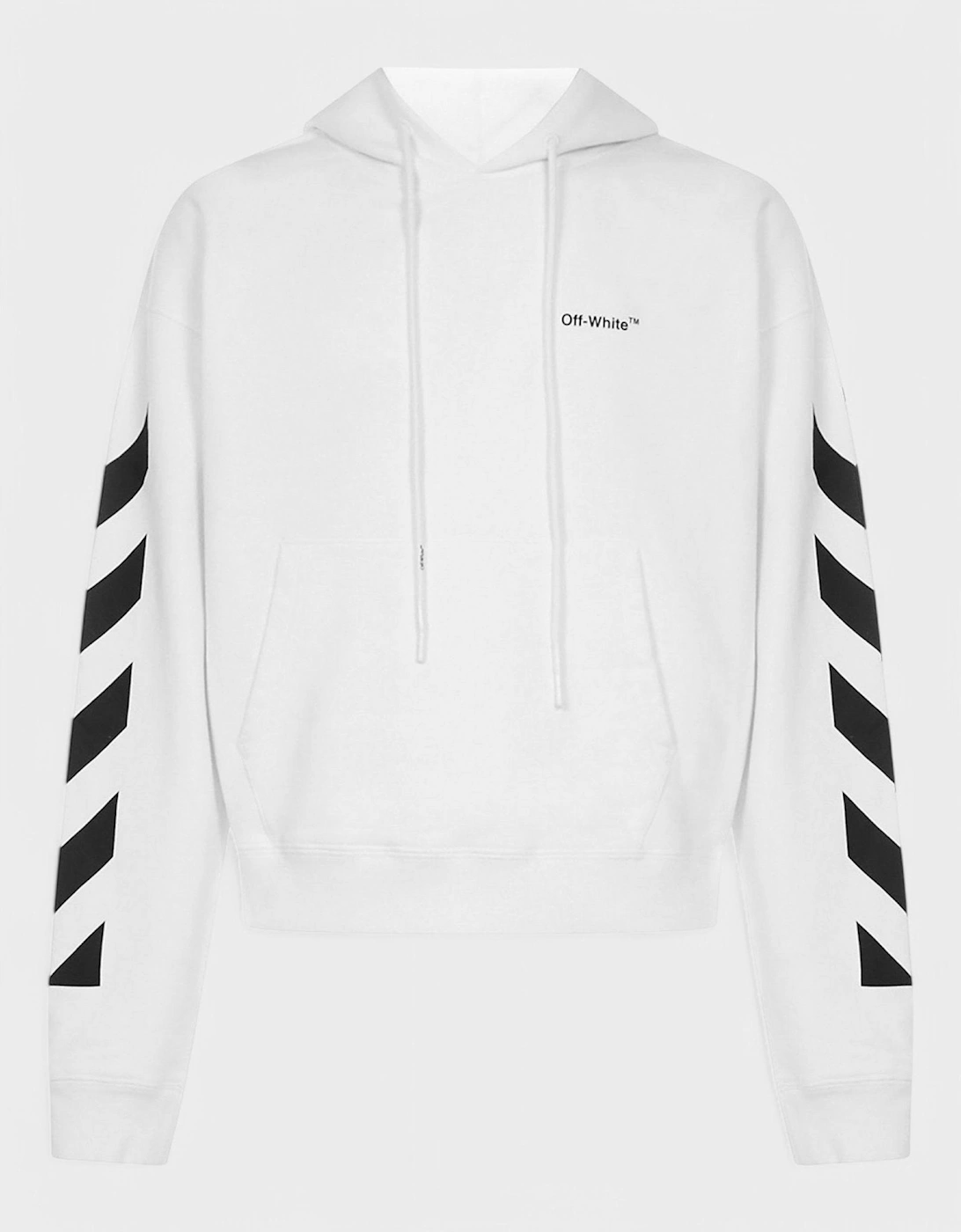 Diagonal Helvetica Oversized Hoodie White/Black, 5 of 4