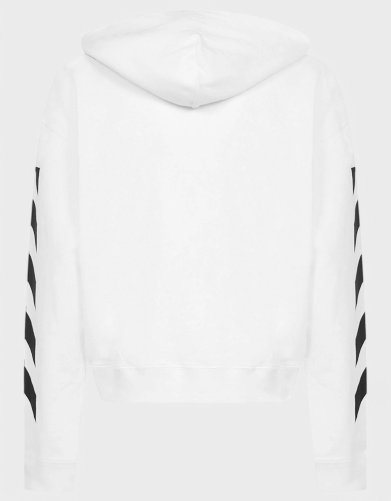 Diagonal Helvetica Oversized Hoodie White/Black