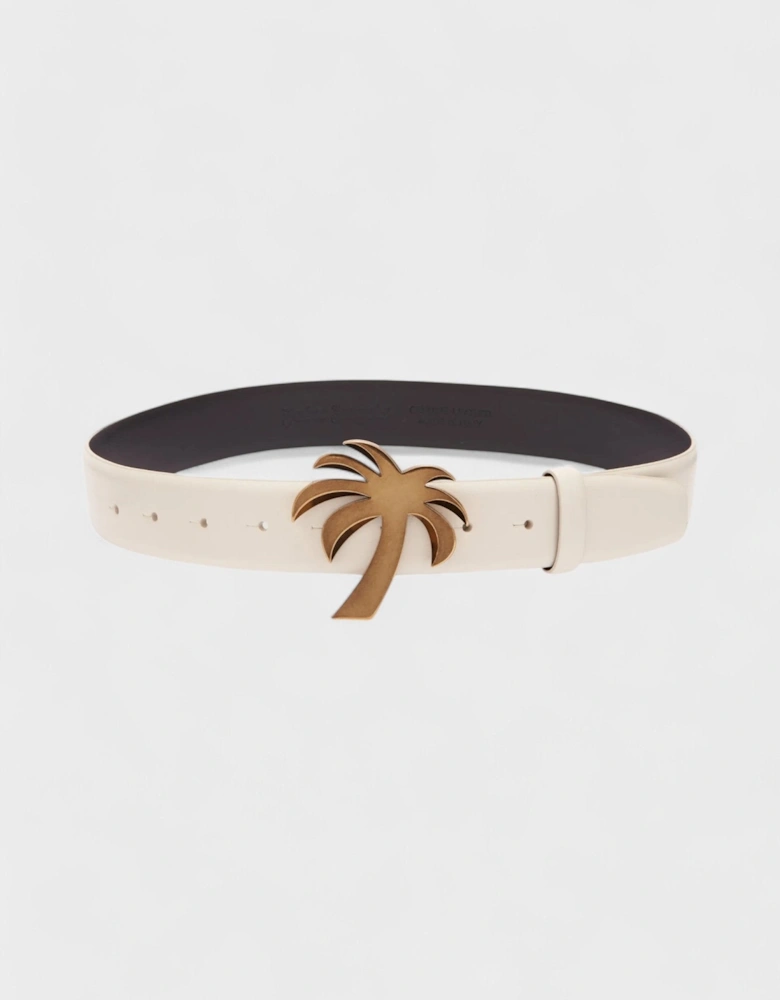 Palm Beach Belt Off White Gold