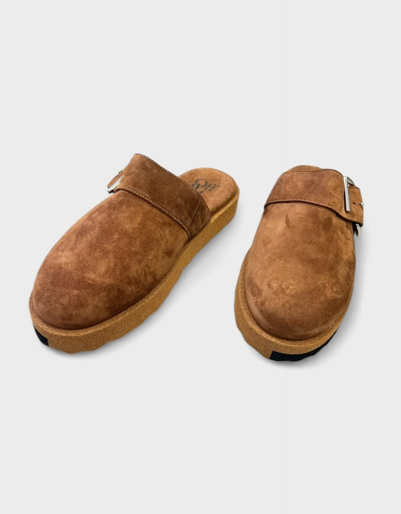 Comfort Leather Slipper Brown