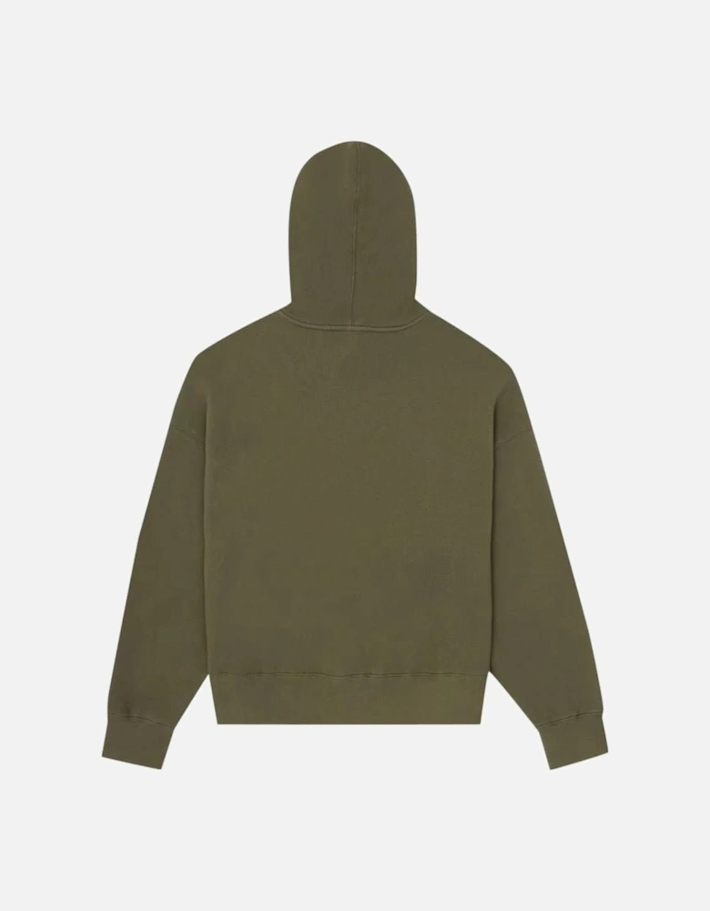 Embroidery Bear Hoodie Military/Brown