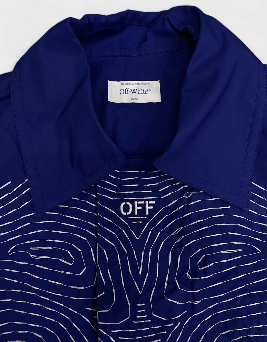 Off White Body Stitch S/S Shirt Blue White