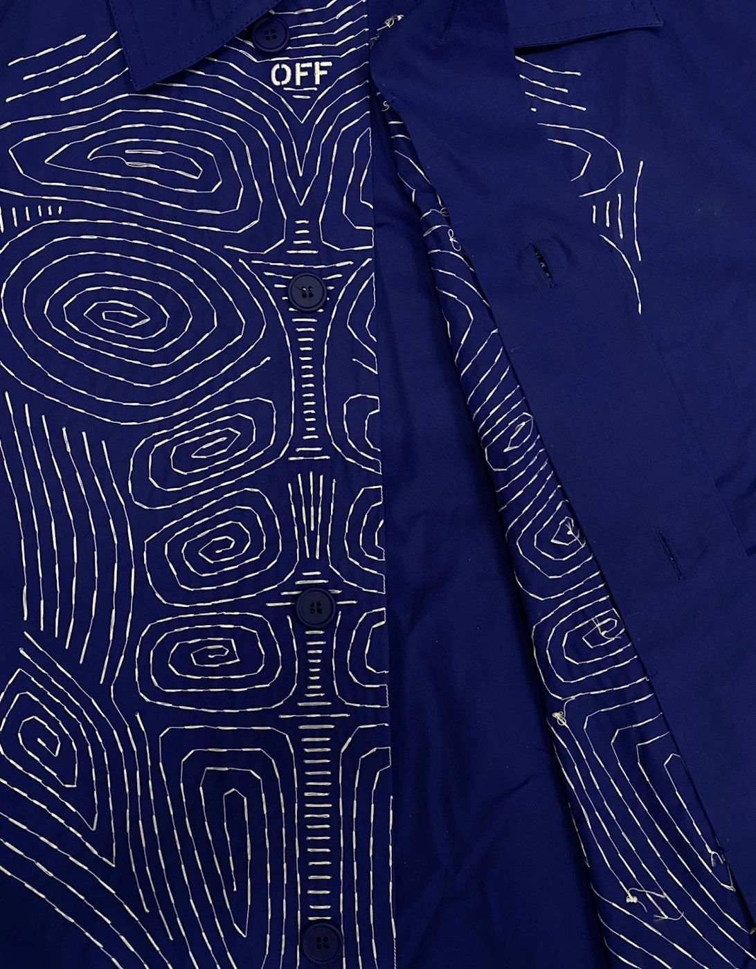 Off White Body Stitch S/S Shirt Blue White