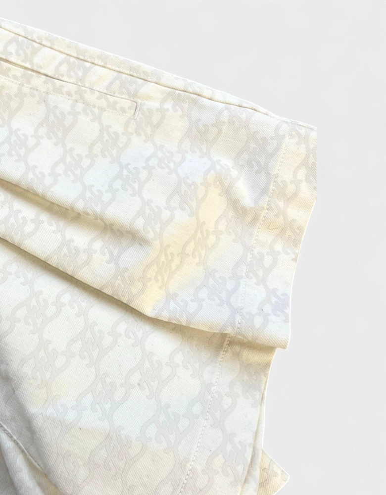 High Waisted Shorts White Beige