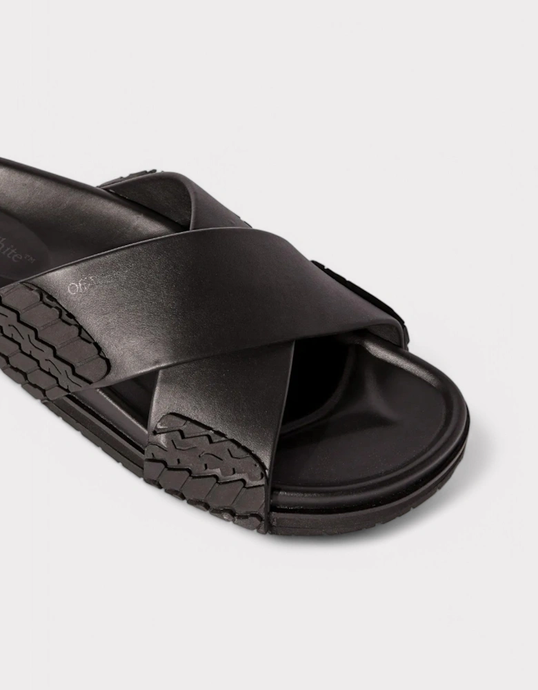 Off White Deck Sliders Black