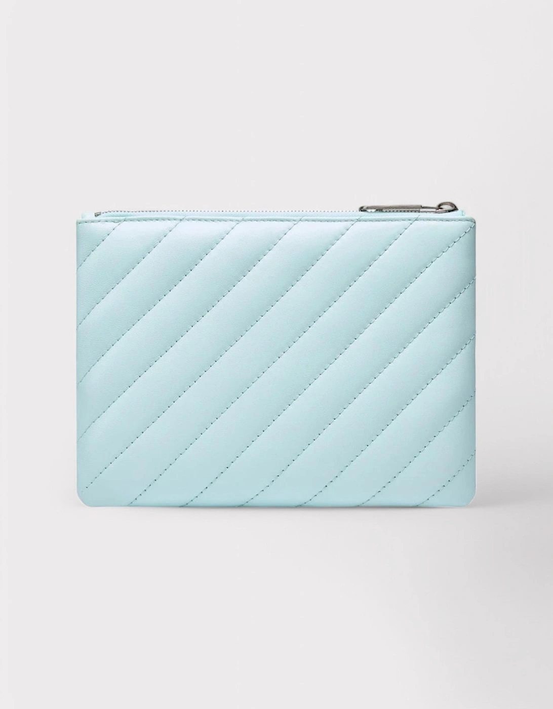 Off White Blue Jackhammer Flat Pouch Leather Bag